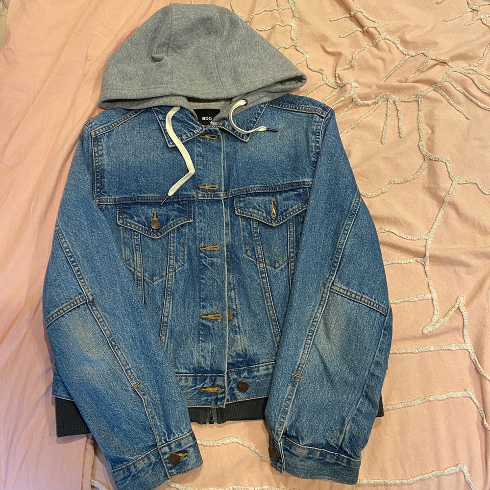 2in1 hooded BF denim jacket